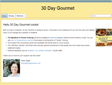 Tablet Screenshot of 30daygourmet.com